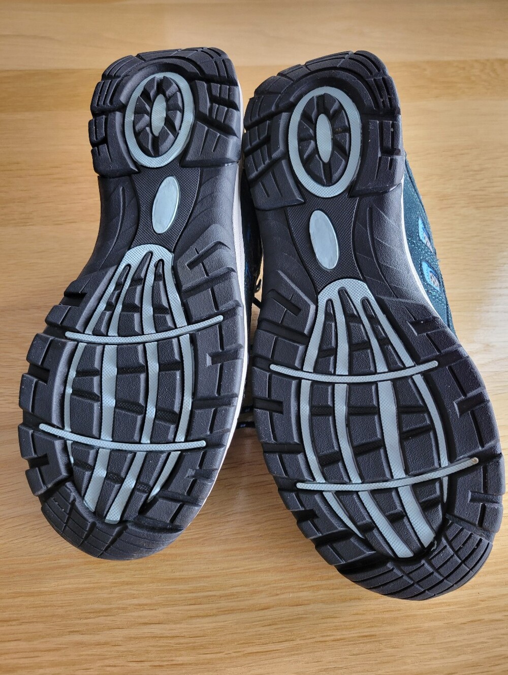 Womens Waterproof Trail Sneakers - Blue Gray Lightweight Hiking Shoes - Picture 4 of 5